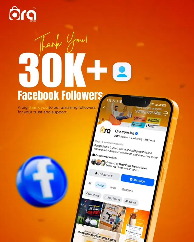 30K Facebook Followers, Ora.com.bd